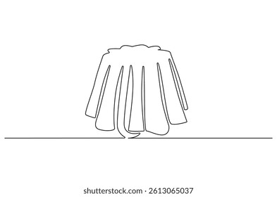 Continuous one line drawing of Sweet pudding. Single line drawing illustration of Pudding. Dessert meal concept vector art. Doodle line illustration.