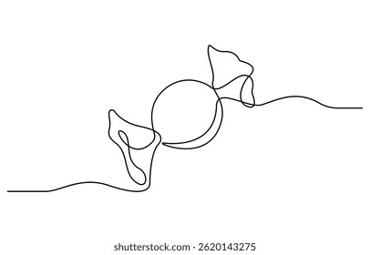 Continuous one line drawing of  Sweet candy  hand drawn vector illustration.