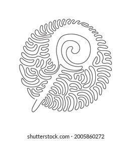 Continuous one line drawing swirl lollipops. Colored sugar candies. Sweet candy on stick with twisted design. Swirl curl circle background style. Single line draw design vector graphic illustration