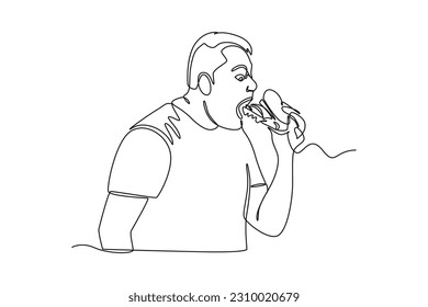 Continuous one line drawing taste expression concept. Single line draw design vector graphic illustration.
