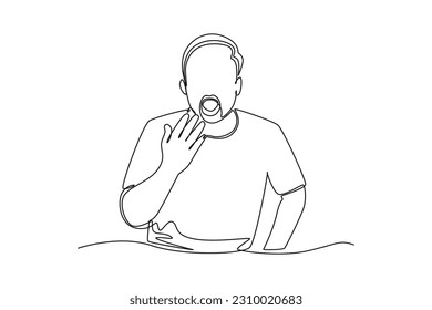 Continuous one line drawing taste expression concept. Single line draw design vector graphic illustration.