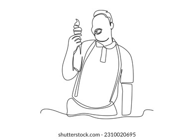 Continuous one line drawing taste expression concept. Single line draw design vector graphic illustration.