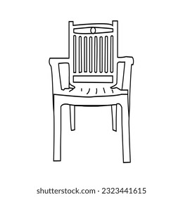 Continuous one line drawing tea time. Relaxed beautiful girl sitting in modern chair, enjoying hot coffee in front of window, side view, free space. Single line draw design vector graphic illustration