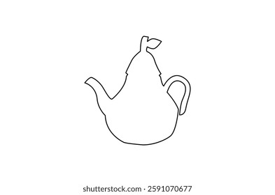 Continuous one line drawing of teapot. Single line drawing illustration of teapot for ramadan fasting. Ramadan kareem concept vector art. Doodle line illustration.
