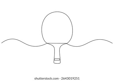 Desenho contínuo de uma linha de raquetes de tênis para jogar mesa de ping-pong. Ilustração de desenho de linha única do tênis de mesa. Ping pong esportes conceito vetor arte. ilustração linha Doodle.