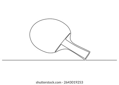Continuous one line drawing of tennis rackets for playing ping pong table. Single line drawing illustration of Table tennis. Ping pong sports concept vector art. Doodle line illustration.