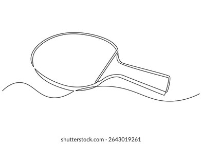 Continuous one line drawing of tennis rackets for playing ping pong table. Single line drawing illustration of Table tennis. Ping pong sports concept vector art. Doodle line illustration.