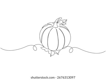 Continuous one line drawing thanksgiving day concept