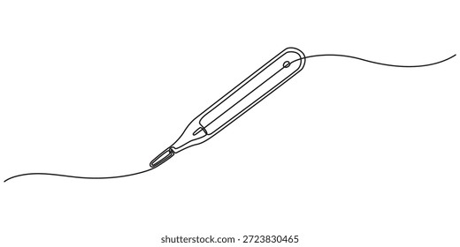Dibujo continuo de una línea del termómetro. Ilustración simple de la Ilustración vectorial de arte de línea del termómetro digital, un dibujo de línea continua de termómetro médico. línea única de medical.pro