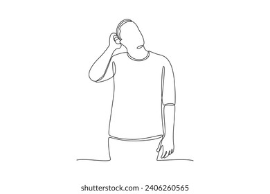 Continuous one line drawing Thinking or solving problem concept. Doodle vector illustration.