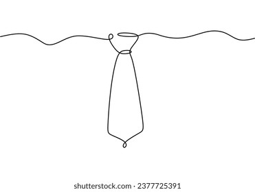 Continuous One line drawing of tie Happy Father's Day. Concept Father's Day card Continuous line style.