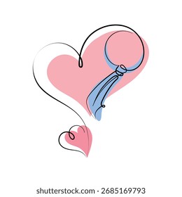 Desenho contínuo de uma linha Tie in heart Happy Fathers Day.