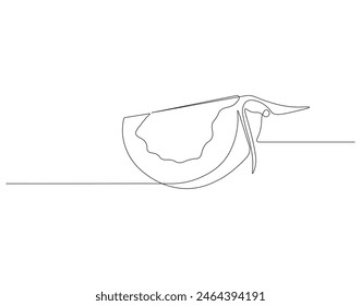 Continuous one line drawing of tomato. One line drawing illustration of tomato vegetable. Fresh raw vegetable concept continuous line art. Editable outline.
