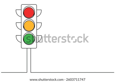 continuous one line drawing traffic lights.
