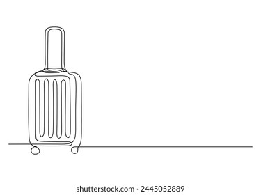 Continuous one line drawing of a travel bag vector illustration