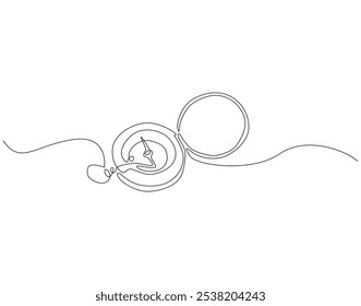 Dibujo continuo de una línea de la brújula del viajero. Una línea de dibujo ilustración de la brújula de navegación y aventura. Navegación, dirección, concepto de viaje, arte de línea. Esquema editable