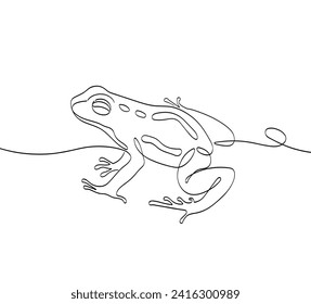 Continuous one line drawing tree frog. Minimalist black linear sketch isolated on white background.
