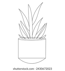 Continuous one line drawing  tree plant growth progress single line vector art illustration