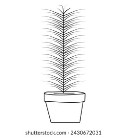 Continuous one line drawing  tree plant growth progress single line vector art illustration
