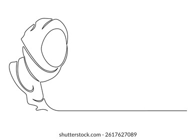 Continuous one line drawing of Trendy hijab woman. Single line drawing illustration of Muslim woman using hijab. Fashionable stylish concept vector art. Doodle line illustration.