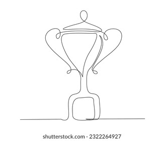 Dibujo continuo de una línea de la competencia de la copa de trofeo. Ilustración vectorial de la línea de la copa trofeo. Trazo editable.	