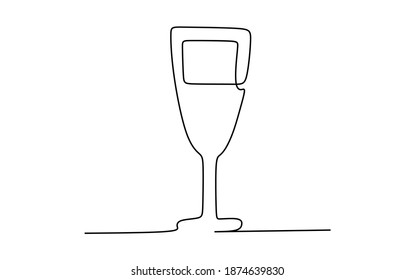 Continuous one line drawing a tulip drinking glass