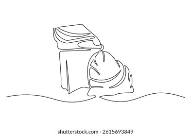 Continuous one line drawing of Tulip. Single line drawing illustration of Flower tulip. Minimalist tulip flower concept vector art. Doodle line illustration