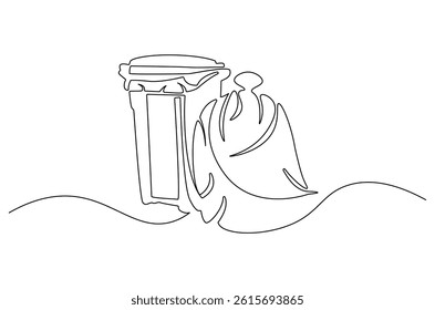 Continuous one line drawing of Tulip. Single line drawing illustration of Flower tulip. Minimalist tulip flower concept vector art. Doodle line illustration