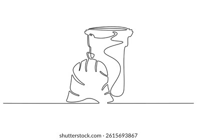 Continuous one line drawing of Tulip. Single line drawing illustration of Flower tulip. Minimalist tulip flower concept vector art. Doodle line illustration