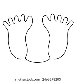 Continuous one line drawing of Two soles. Doodle vector illustration