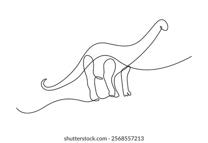 Continuous one line drawing tyrannosaur. Dinosaur t-rex vector, One continuous line drawing of tough triceratops for logo identity. Ornithischian dinosaurs prehistoric animal museum icon.