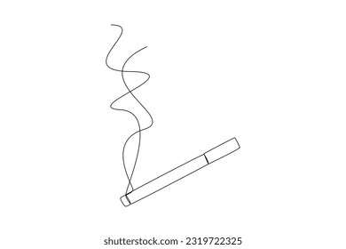 Continuous one line drawing Unhealthy Lifestyle concept. Single line draw design vector graphic illustration.