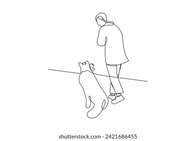 Continuous one line drawing Urban Pet concept. Doodle vector illustration.