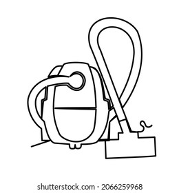 Continuous one line drawing vacuum cleaner.Vector illustration household appliance 
