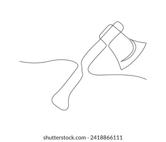 Continuous one line drawing of vintage axe. Axe line art vector illustration. Editable stroke. svg