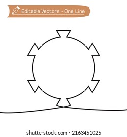 Continuous one line drawing of virus symbol. Vector Illustration COVID-19 symbol. Concept Coronavirus, virus silhouette on a white background.