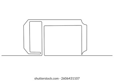 Continuous one line drawing of Voucher discount. Single line drawing illustration of Coupon discount. Shop and sale concept vector art. Doodle line illustration.
