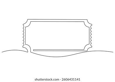 Continuous one line drawing of Voucher discount. Single line drawing illustration of Coupon discount. Shop and sale concept vector art. Doodle line illustration.