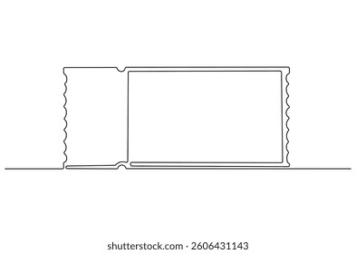 Continuous one line drawing of Voucher discount. Single line drawing illustration of Coupon discount. Shop and sale concept vector art. Doodle line illustration.