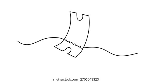 Continuous one line drawing of Voucher discount. Single line drawing illustration of Coupon discount. Shop and sale concept vector art. Doodle line vector illustration.