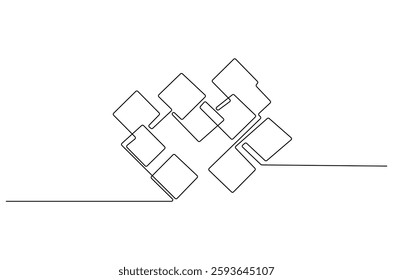 Continuous one line drawing of Wall Frame. Single line drawing illustration of photo frame. Picture wall frame concept vector art. Doodle line illustration.
