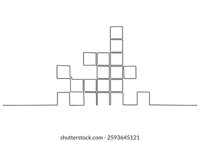 Continuous one line drawing of Wall Frame. Single line drawing illustration of photo frame. Picture wall frame concept vector art. Doodle line illustration.
