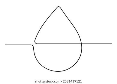 Une ligne continue dessin goutte d'eau art minimaliste

