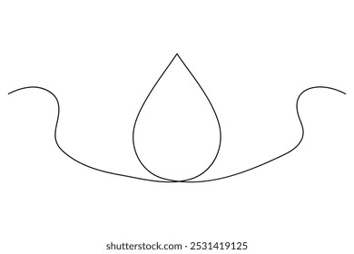 Une ligne continue dessin goutte d'eau art minimaliste
