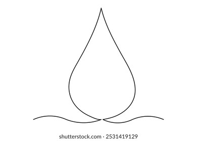 Une ligne continue dessin goutte d'eau art minimaliste
