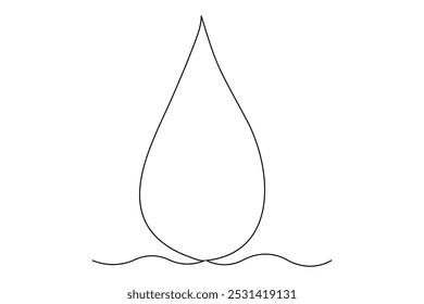 Une ligne continue dessin goutte d'eau art minimaliste
