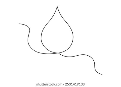 Une ligne continue dessin goutte d'eau art minimaliste
