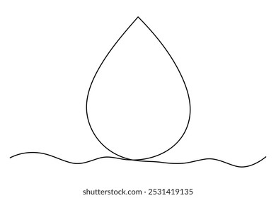 Une ligne continue dessin goutte d'eau art minimaliste
