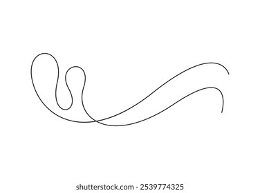 Uma linha contínua que desenha a água espalha a onda. Ilustração vetorial