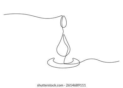 Continuous one line drawing of Water drop. Single line drawing illustration of Dropping water. Water concept vector art. Doodle line illustration.